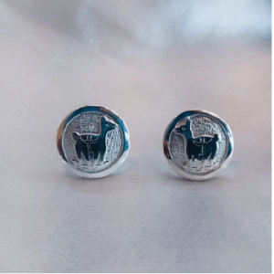 Aretes redondo llama en plata 950