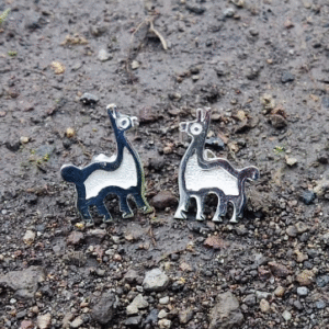 Aretes Llama en plata 950