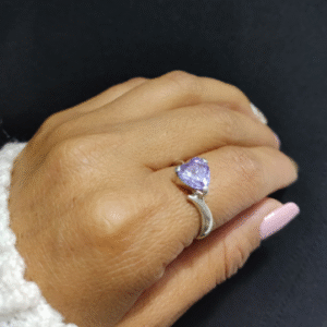 Anillo en plata 950 Corazón Amatista