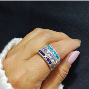 Anillo en plata 950 Piedras Enjoyadas