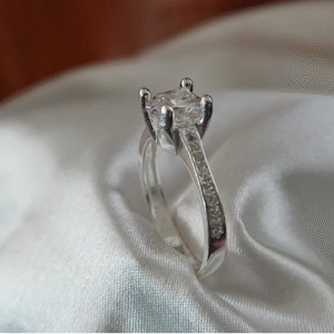Anillo en plata 950 Solitario