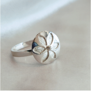 Anillo flor en plata 950